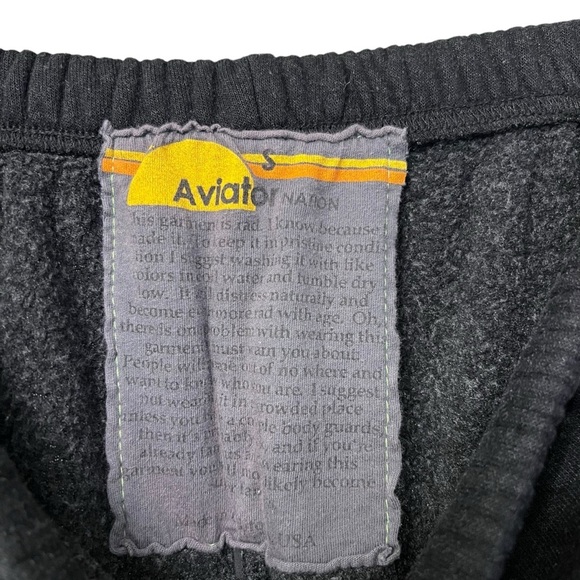 Aviator Nation Smiley Face Fleece Jogger Sweatpants Charcoal Grey Small Cozy - Picture 3 of 4